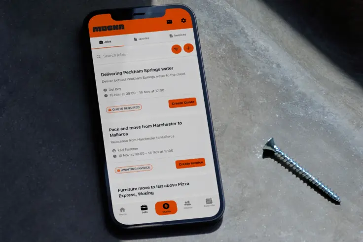 Mucka voice quoting feature letting a tradesman create a professional quote by speaking